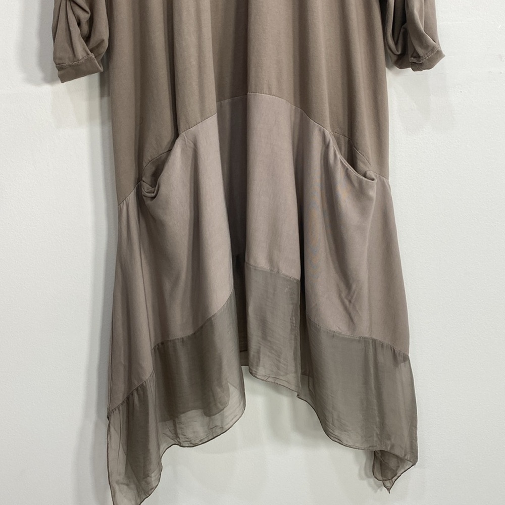 Lea Rigoli XL Boho Asymmetrical Dress Tan - Picture 5 of 12